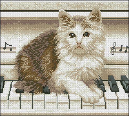 Cat on piano
