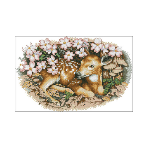 Fawn and flowers