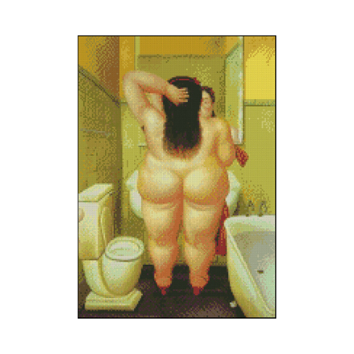 Woman bathroom Botero