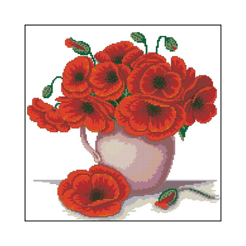 Vase of poppies