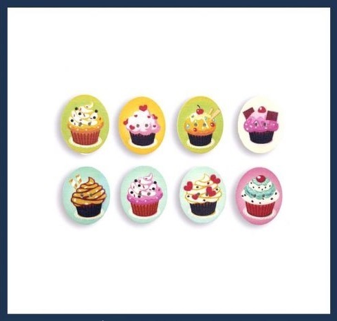 Wooden cup cake button