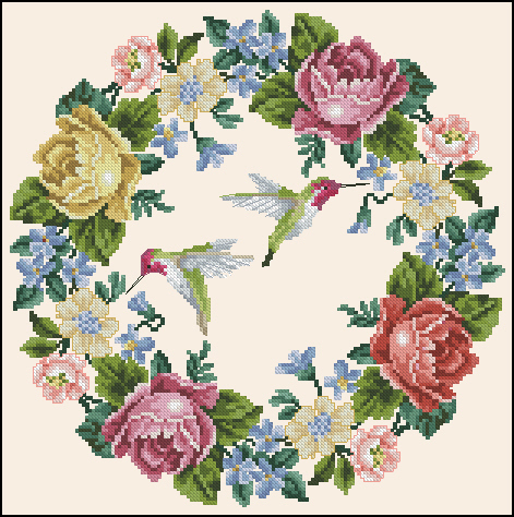 Rosas y colibri