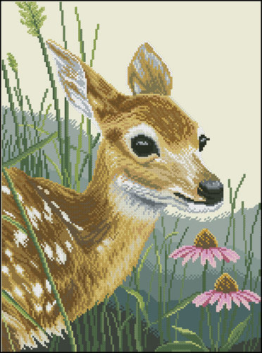 Fawn and flowers II
