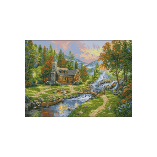 Cottage and river
